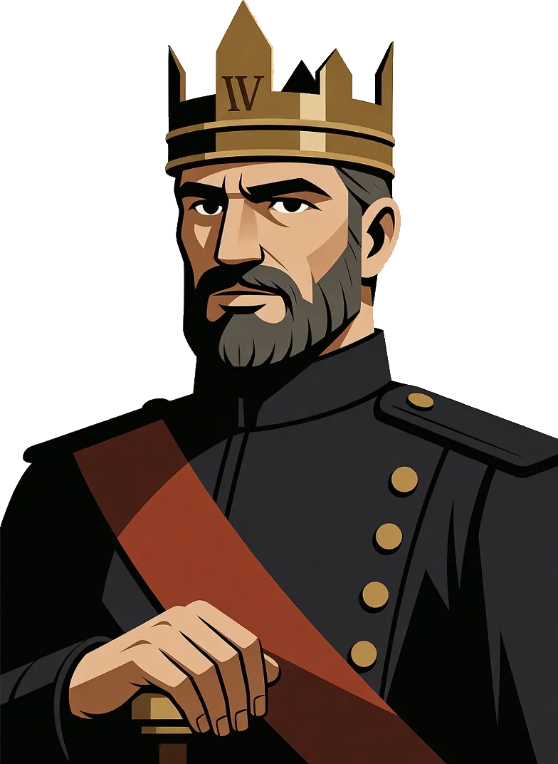 The War King — Poker War's commander mascot